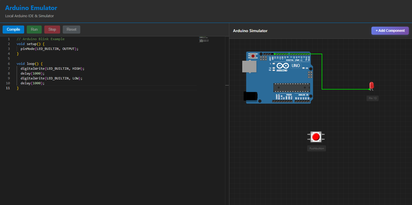 Arduino Emulator - Editor and Simulator